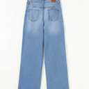 Sidefeel Women's Wide Leg Jeans High Waisted Stretchy Baggy Front Seam Denim Pants, Size 6
