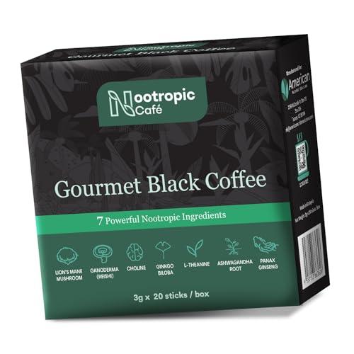 Nootropic Café Brain Boosting Mushroom Coffee – Lion’s Mane, Ginkgo Biloba, Ashwagandha, L-Theanine, Choline – Focus & Mood Support – 20 Servings, BBD 23 December 2026