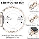 Slim Metal band Compatible with Apple Watch Bands for Women 38mm 40mm 41mm 42mm 44mm 45mm 46mm, Dressy Designer Strap Single Chain Wristband Thin iWatch Bands for Series 11 SE 10 9 8 7 6 5 4