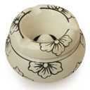 ABHANDICRAFTS - Hand-Painted 4" Raakhadaanee Home Decor Jar with Lid, Round Mini Trash Can with 3 Holder Slots for Home Office Decoration