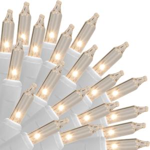 Christmas Lights, Clear Outdoor Lights, White Wire 150-count Lights 120V UL Certified Incandescent Mini String Light, Connectable for Xmas Tree Wreath Home Patio Holiday Party Garden Decorations