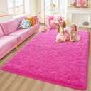 Rostyle Fluffy Hot Pink 5x8 Rugs for Living Room,Large Living Room Carpet,Big Shaggy Rugs for Bedroom Girls,Thick Fuzzy Dorm Rug,Soft Indoor Floor Rug for Kids Room Decor Aesthetic