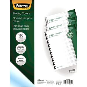 Fellowes 52089 Binding Presentation Covers, 8mil, Letter, 100 Pack, Clear