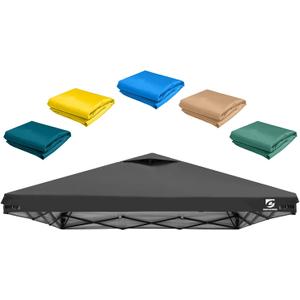 10'x10' Pop Up Canopy Replacement Top Cover with Air Vent for Straight Leg Canopy Tent, Waterproof for Outdoor Garden Patio Camping Sun Shade(Top Only) (Black, 1)