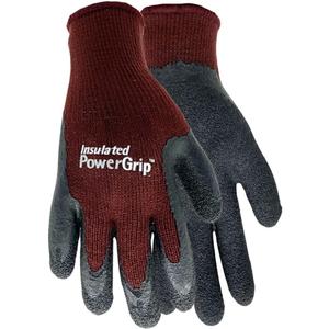 Red Steer A301BG-L Women's Insulated PowerGrip, Rubber Palm, Full-Fingered Work & General Purpose Gloves, Burgundy (Large)