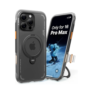 TORRAS Ostand Q3 Air for iPhone 16 Pro Max Case with 360 Magnetic Stand, Fit for MagSafe, Military Grade Drop Tested, Camera Control Button, Shockproof Phone Case for iPhone 16 Pro Max 6.9", Black