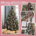 30 Pcs Christmas Velvet Wreath Bow, 5 x 7 Inch Vintage Velvet Ribbon Bows Rustic Crafts Gift Bows for Indoor Outdoor Wreaths Garland Holiday Xmas Tree Wrapping Crafts (Pink, Width of 5/8")