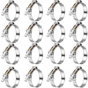 16Pack 2.5" T Bolt Hose Clamps - 304 Stainless Steel Turbo Intake Clamp for Turbo Tubes, Intercooler Pipes, Heavy Duty Radiator Hose Clamps Adjustable Range 70mm-78mm for 2.5" Hose ID