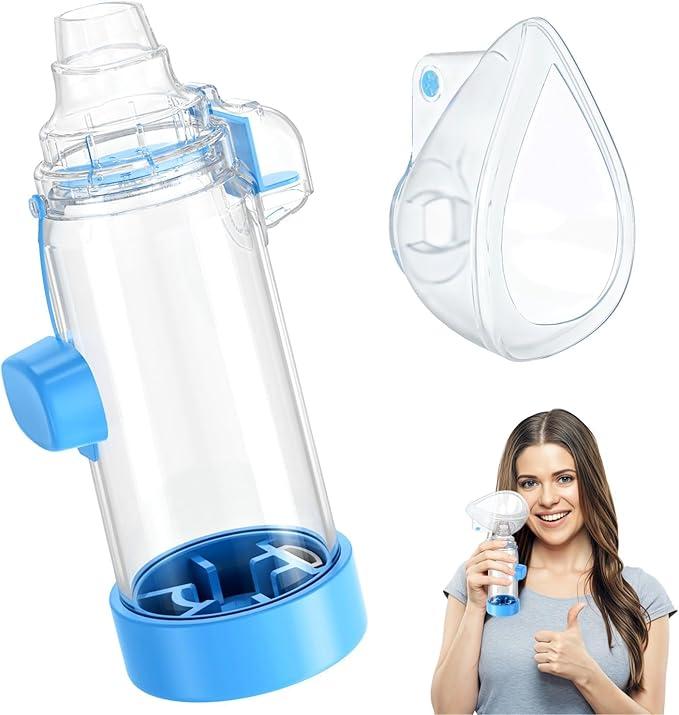 Soft Silicone Inhaler Spacers for Adults and Kids  Fun and Colorful Nessi OTC Spacer (KidsBlue)