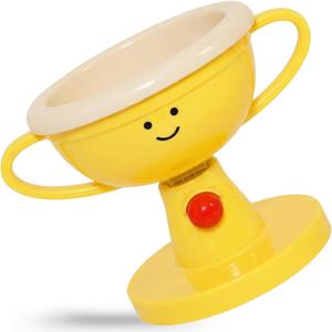 Adjustable Elevated Cat Bowl & Small Dog Feeder - 5-Level Raised Food Water Stand, 15 Tilted Neck Protection Design, Cute Trophy Shape Pet Dish, Non-Slip Feet 