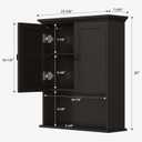 Bathroom Wall Cabinet, Over The Toilet Storage Cabinet Wall Mounted Medicine Cabinet with Build-in Spirit Level Cupboard Adjustable Shelves for Bathroom Laundry Room Kitchen, Espresso