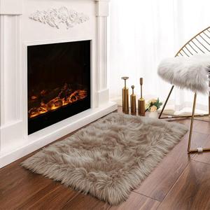Latepis 2x3 Brown Beige Small Faux Fur Rug Fluffy Furry Rugs Throw Rug Washable Shag Plush Soft Rugs for Living Room Bedroom and Dorm