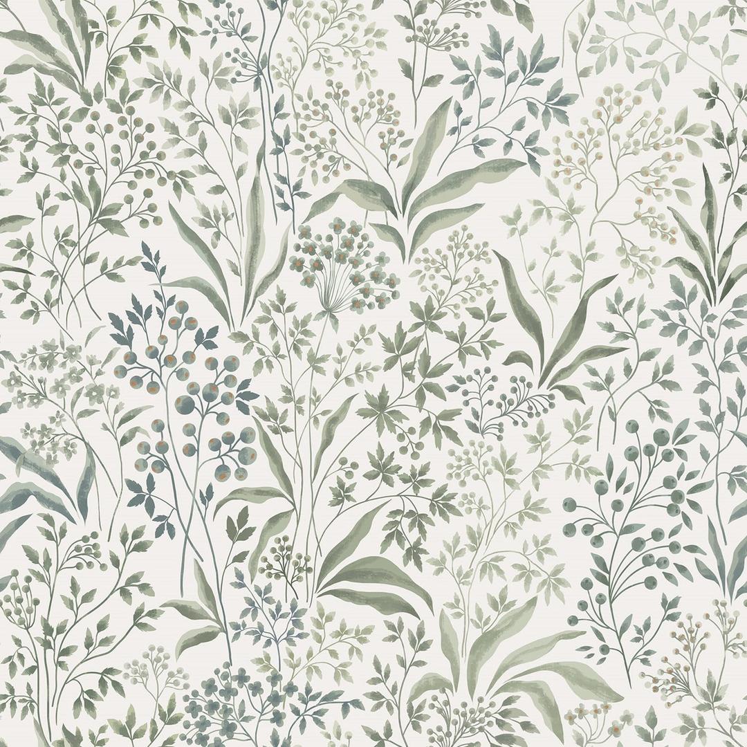 Heroad Green Floral Peel and Stick Wallpaper Boho Contact Paper for Cabinets Drawers 16.1''x393'' Leaf Wall Paper Removable Self Adhesive Wallpaper for Bedroom Bathroom Waterproof Decor Vinyl Roll