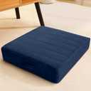 MeMoreCool Square Floor Pillow for Adults and Kids, Large Meditation Cushion with Thick Foam and Washable Tufted Cover, 24-Inch Navy Seat for Yoga and Sitting