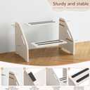 Wooden Toddler Step Stool with Handles, Non-Slip Two-Step Stool for Kids, Height Adjustable, Safe Potty Training Stool for Bathroom, Kitchen, Bedroom