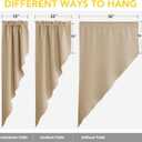 NICETOWN Room Darkening Pole Pocket Kitchen Tier Curtains- Tailored Scalloped Valance/Swags for Nursery for Basement (Biscotti Beige, 2 Pieces, 72 inches Wide Combined, 63 inches Long)