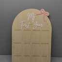 WAUAO Bow My First Year Birthday Board - One Year Of Photo Board,Monthly Milestone Wood Photo Board,First Birthday Decorations Girl,12 Months Photo Banner