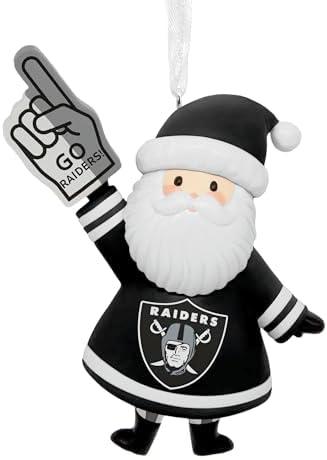 Hallmark NFL Las Vegas Raiders Santa Fan Christmas Ornament, Gifts for Sports Fans