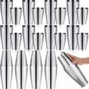 Zhehao 24 Pcs Silver Cocktail Shaker Professional Bar Boston Shaker Set Stainless Steel Martini Shake Drink Mixer Basic Tool Weighted Shake Metal Can Bartending Tins for Beginner, 12 Pcs 18oz, 12 Pcs 28oz
