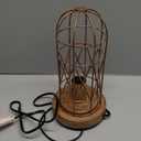 Touch Control Table Lamp for Small Spaces - 3 Way Dimmable Nightstand & Bedside Lamp for Bedroom & Living Room, Rustic Wood Cage Shade, Bulb Included