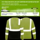 Hi Vis Reflective Long Sleeve Safety Work T Shirt Moisture Wicking DryBlend for Railway Workers Fast Dry Comfortable (Yellow, M)