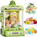 Skirfy Dinosaur Claw Machines,Electronic Arcade Game Vending Machine with Adjustable Sound& 32Pcs Mini Prizes,Candy Grabber Prize Dispenser Toys for Boys Girls,Birthday Toy Gifts for Kids