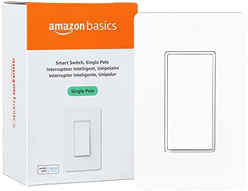 2 Amazon Basics Smart Switch, Single Pole, Works with Alexa Only, 2.4 GHz Wi-Fi, No Hub Required, White 2 Amazon Basics Smart Switch, Single Pole, Works with Alexa Only, 2.4 GHz Wi-Fi, No Hub Required, White