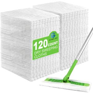 GLIMGLINT Dry Sweeping Cloths Pads Compatible with Swiffer Sweeper- Disposable Duster Refills Mop Pads for Cleaning Dust, Hair, Dirt, Disposable Duster Mop Pad 120PK