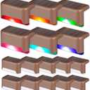 SOLPEX Color Changing Solar Deck Lights, 16 Pack Waterproof LED Lights for Decks,Stairs,Fences,Yards and Patios