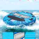 VEVOR Towable Tubes for Boating, 1-4 Riders Inflatable Boat Tubes & Towables, 340-680 lbs Capacity, Multiple Sizes with Full Nylon Cover, Padded/EVA Handles, Fins & Safety Valve (Multi-Option)