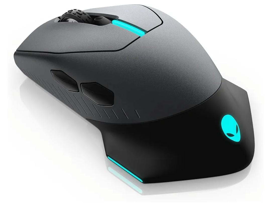 Alienware Wired/Wireless Gaming Mouse AW610M - 16000 DPI Optical Sensor, 350 Hour Rechargeable Battery, 7 Buttons, 3-ZONE 16.8m AlienFX RGB Lighting, Ergonomic - Dark Side of the Moon