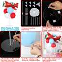 Airplane Birthday Party Balloons Stand Kit 2 Sets with 2 Plane Helicopter Foil Balloons Red Blue White Balloon Centerpiece for Tables for Adventure Time Flies Birthday Baby Shower Party Decoration, 10 inches