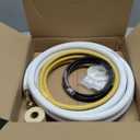TAUROX 10FT Mini Split Line Set 1/4" & 1/2" O.D Copper Pipes Tubing and 3/8" White Thickened PE Insulation Coil, for Mini Split Air Conditioning or Heating Pump Equipment and HVAC with Flared Nuts.