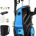 Electric Pressure Washer, 5000 PSI 4.0 GPM Heavy Duty Power Washer Electric Powered with Foam Cannon, 4 Nozzle Tips,33FT Hose and Soap Bottle for Home/Cars/Driveways/Patios/Decks/Fences(Blue)