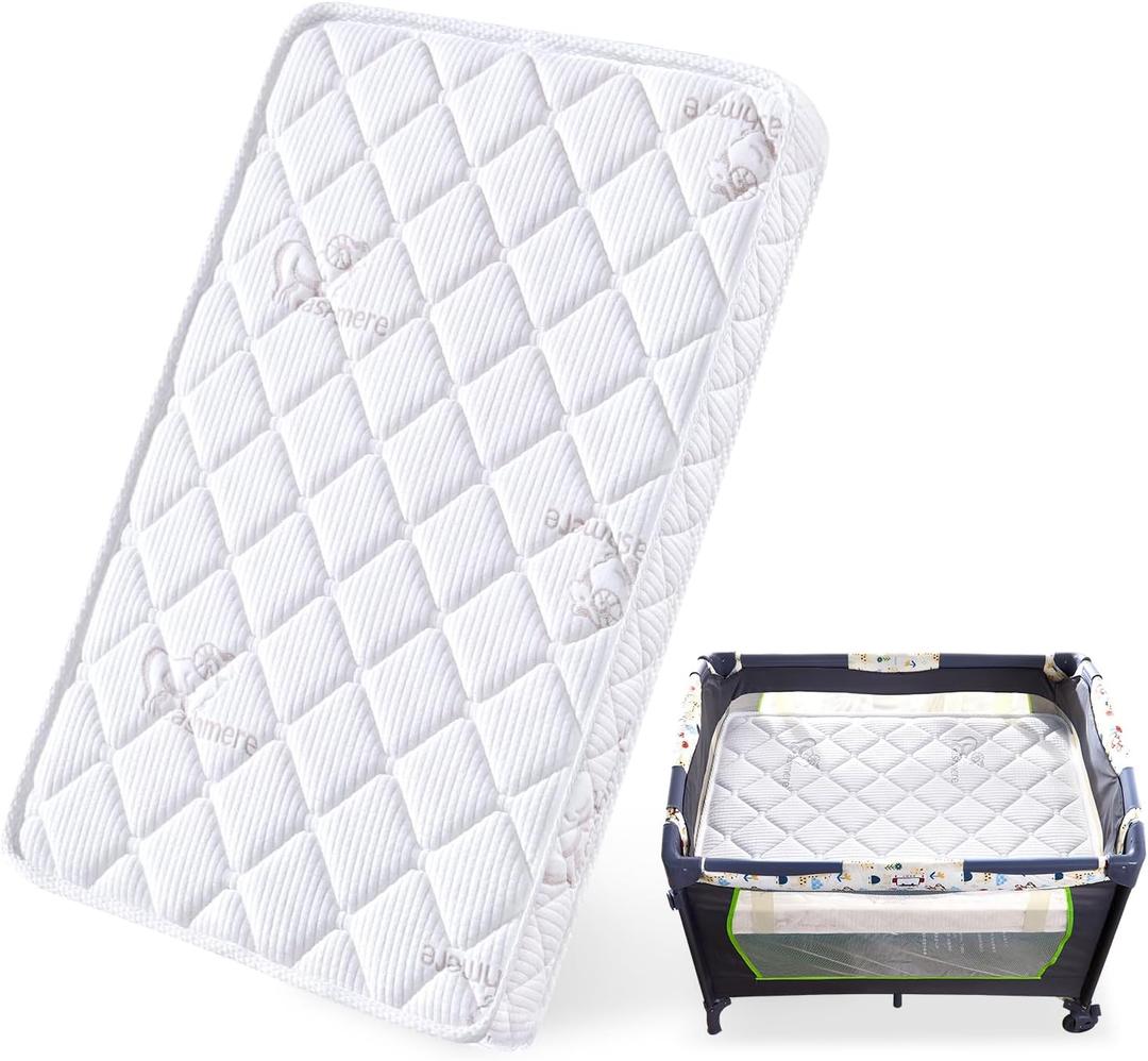 Feisaibaoly Pack and Play Mattress (38 “x26 ”x1.5),Skin Friendly Fabric, Soft, Breathable and Quiet, Provides Baby Friendly Support and Helps Healthy Spine Development,Pack and Play Topper