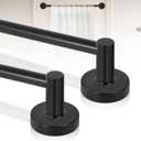 Black Magnetic Curtain Rod for Door:Magnet Curtain Rod for Classroom Whiteboard,Small Adjustable Magnetic Towel Bar,Tool-Free French Magnet Pole with Leather Protective Cover,2 Pack 16-28"
