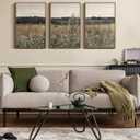 InSimSea Oversized Vintage Landscape Art for Living Room Bedroom,3Pcs, Extra Large French Country Paintings Wall Decor for Home, Rustic Farmhouse Meadow Framed Canvas Prints Picture,16x24in, 16"x24"x3