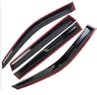 Rain Guards Tape-On Window Vent Visor Fit 2017-2023 Jeep Compass Window Wind Deflector 4pcs Vent Shade，Rain Deflectors Accessories, Rain Guards Accessories Red