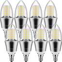 E12 Base LED Bulbs, Daylight 6000K Candelabra led Light Bulbs, Corn led Bulbs 100 watt Equivalent 8 Pack, Non-Dimmable, UL Listed, 1200 Lumens, Cool White Light Bulbs