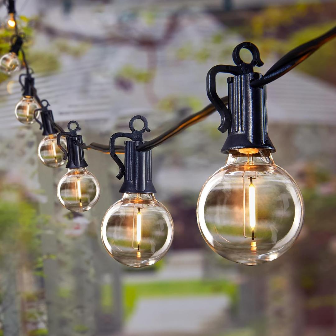 Brightown Outdoor String Lights 69 Feet G40 Globe Patio Lights with 32 Edison Shatterproof Bulbs(2 Spare), Waterproof Connectable Hanging Christmas Light for Backyard Porch Balcony Party Xmas Decor