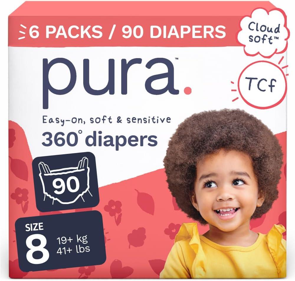 Pura 360° Stretch Diaper Pants Size 8 (41+ lbs) 90 Count