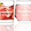 Futtumy Grandma Grandpa Gifts, Promoted To Grandparents Est 2025 Whiskey Glass, Gifts for Grandma Grandpa Grandparents, New Grandparent Gift for Christmas, Pregnancy Announcement for Grandparent