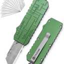 Aluminum Alloy Utility Knife with Clip, Box Cutter 10PCS Blades Replacement, Pocket Knife For Outdoor