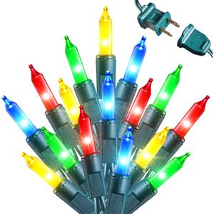 Christmas Lights -2 Pack Total 43FT 200 Count Connectable Waterproof String Lights Brighter Detachable Plug-in Lights Indoor & Outdoor for Christmas Decoration (Mulitcolor)