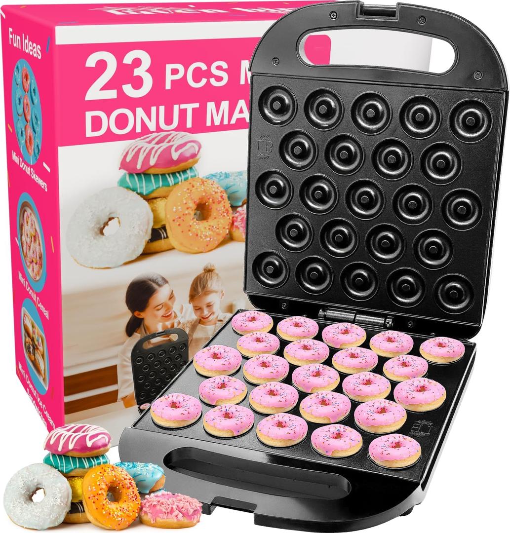 23 Mini Donut Maker Machine  Electric Donut Maker, Non-Stick, Fast Heating, Easy to Use for Home and Restaurants, Perfect for Breakfast, Snacks, Kids Parties, Gift Idea - Makes 23 Doughnuts at Once