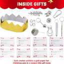 JOYN 8 Pack Christmas Non-Snap Party Table Favor with Blue & White Snowflake Design, with Party Hat, Joke & Little Gift Inside, for Xmas Gift, Christmas Seasonal Holiday Dinner Traditions