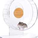 Niteangel Super-Silent Hamster Exercise Wheels: - Quiet Spinner Hamster Running Wheels with Adjustable Stand for Hamsters Gerbils Mice Or Other Small Animals (S, Transparent)