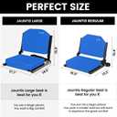 Jauntis Stadium Seating for Bleachers, Bleacher Seats with Ultra Padded Comfy Foam Backs and Cushion, Wide Portable Stadium Chairs with Back Support and Shoulder Strap, Regular - 16.9"W x 13.2"D x 15.4"H