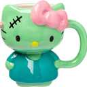 Silver Buffalo Sanrio Hello Kitty Frankenstein Halloween Costume 3D Sculpted Ceramic Mug, 20 Ounces