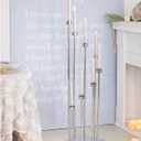 Floor Candelabra Wedding Centerpiece, 45.3'' Tall Floor Candle Holder Set, 8-arm Silver Metal Candlestick Holders with Acrylic Shades, LED Taper Candle Holder Stand for Party Wedding Home Decor